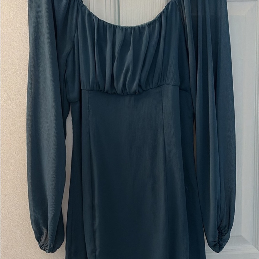 Altar'd State Deep Blue Long Sleeve Dress